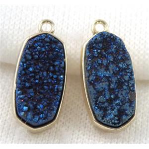 druzy quartz pendant, gold plated, approx 12x25mm [GMPDA5042]