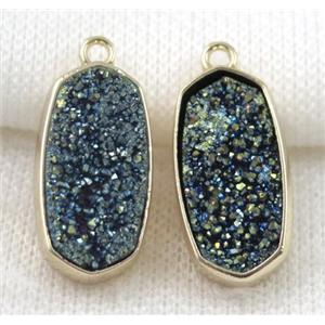 druzy quartz pendant, gold plated, approx 12x25mm [GMPDA5043]