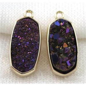 druzy quartz pendant, gold plated, approx 12x25mm [GMPDA5044]
