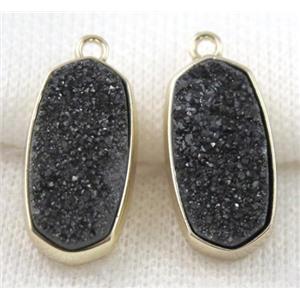 druzy quartz pendant, gold plated, approx 12x25mm [GMPDA5048]