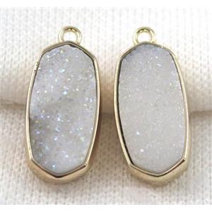druzy quartz pendant, gold plated, approx 12x25mm [GMPDA5049]