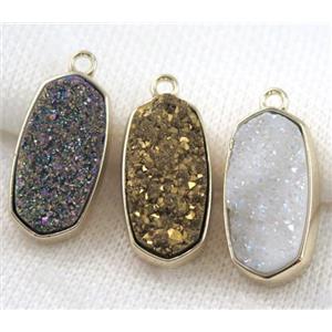 druzy quartz pendant, gold plated, approx 12x25mm [GMPDA5050]