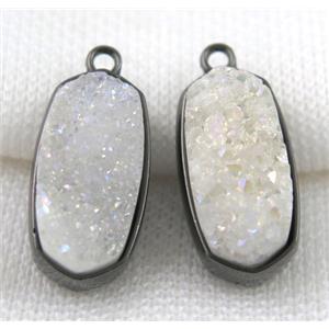 druzy quartz pendant, gold plated, approx 12x25mm [GMPDA5051]