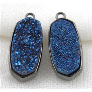druzy quartz pendant, black, approx 12x25mm [GMPDA5052]