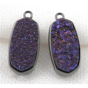 druzy quartz pendant, black, approx 12x25mm [GMPDA5054]
