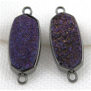druzy quartz connector, black, approx 12x25mm [GMPDA5072]