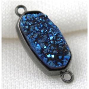 druzy quartz connector, black, approx 12x25mm [GMPDA5074]