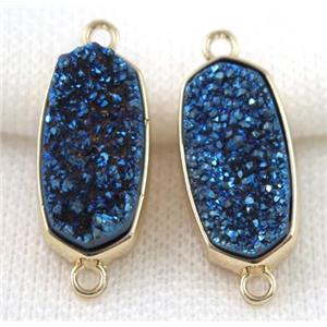 druzy quartz connector, gold plated, approx 12x25mm [GMPDA5079]
