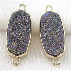druzy quartz connector, gold plated, approx 12x25mm [GMPDA5081]