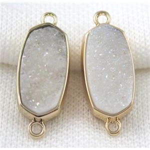 druzy quartz connector, gold plated, approx 12x25mm [GMPDA5085]