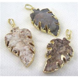 druzy sunagate pendant, gold plated, approx 20-40mm [GMPDA5107]