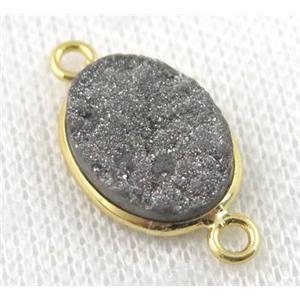 sunagate druzy connector, oval, approx 12x16mm [GMPDA5144]
