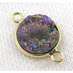 sunagate druzy connector, round, approx 15mm dia [GMPDA5148]