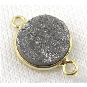 sunagate druzy connector, flat-round, approx 15mm dia [GMPDA5149]