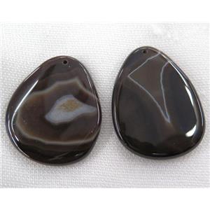 Darkcoffee Agate Slice Pendant Dye, approx 20-60mm [GMPDA5353]