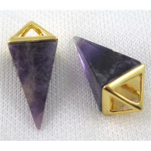 amethyst pendant, freefrom, gold plated, approx 15-35mm [GMPDA5373]