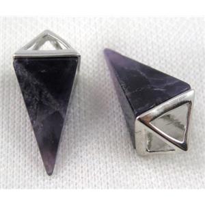 amethyst pendant, freefrom, platinum plated, approx 15-35mm [GMPDA5375]