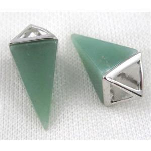 gemstone pendant, freefrom, platinum plated, approx 15-35mm [GMPDA5380]