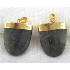 Labradorite arrowhead pendant, gold plated, approx 26-33mm [GMPDA5389]