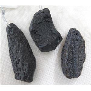 black lava stone pendant, freeform, approx 15-45mm [GMPDA5403]