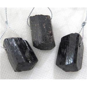 black tourmaline nugget pendant, freeform, approx 15-45mm [GMPDA5405]