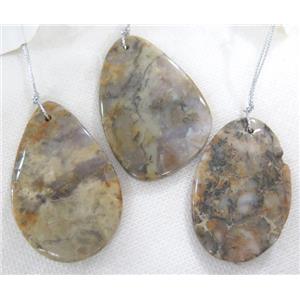 fossil jasper pendant, freeform, approx 15-45mm [GMPDA5406]