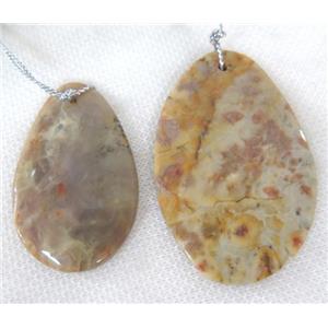 fossil jasper pendant, freeform, approx 15-45mm [GMPDA5408]
