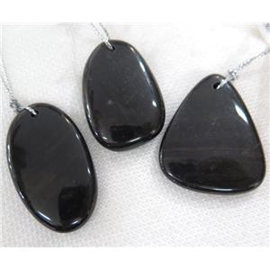 black stone pendant, freeform, approx 15-45mm [GMPDA5417]
