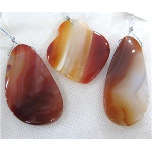 red agate slice pendant, freeform, approx 15-45mm [GMPDA5419]