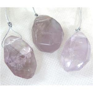 amethyst nugget pendant, freeform, approx 15-45mm [GMPDA5420]