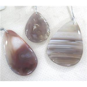 natural agate pendant, freeform, approx 15-45mm [GMPDA5421]