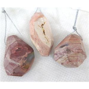 pink opal nugget pendant, freeform, approx 15-45mm [GMPDA5422]