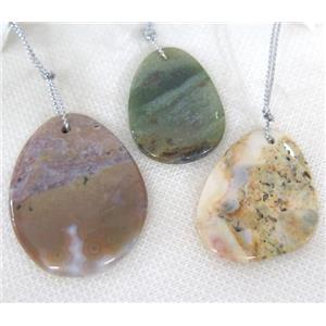 ocean agate pendant, freeform, approx 15-45mm [GMPDA5423]