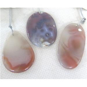 natural agate pendant, freeform, approx 15-45mm [GMPDA5424]