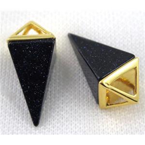 blue sandstone pendulum pendant, gold plated, approx 15-35mm [GMPDA5449]