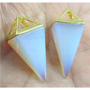 white opalite pendulum pendant, gold plated, approx 15-35mm [GMPDA5450]