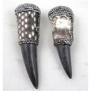 cattle horn pendant paved rhinestone, approx 20-60mm [GMPDA5517]