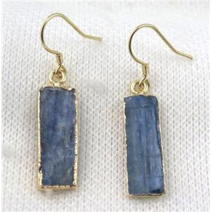 Kyanite rectangle earring, gold plated, approx 8-23mm [GMPDA5593]
