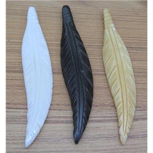 bone feather pendant, mix color, approx 20-105mm [GMPDA5674]