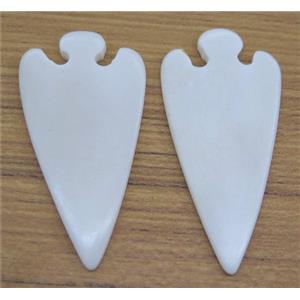white bone arrowhead pendant without hole, approx 30-60mm [GMPDA5676]