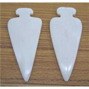 white bone arrowhead pendant without hole, approx 25-60mm [GMPDA5678]