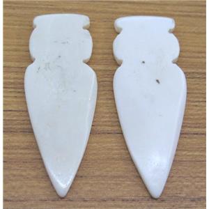white bone arrowhead pendant without hole, approx 25-70mm [GMPDA5680]