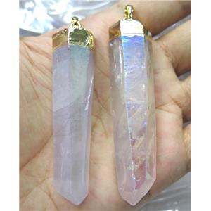clear quartz stick pendant, AB color, approx 12-75mm [GMPDA5763]