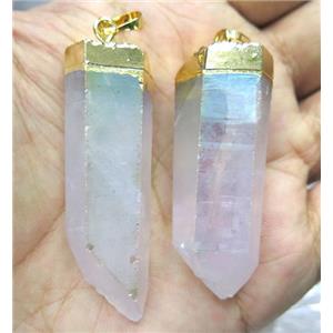 clear quartz stick pendant, AB color, approx 12-55mm [GMPDA5764]