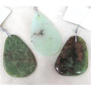 Australian Chrysoprase pendant, green, AB-grade, approx 20-40mm [GMPDA5779]
