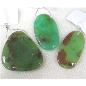 Australian Chrysoprase pendant, green, AA-grade, approx 20-40mm [GMPDA5780]