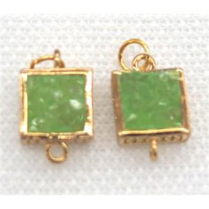 gemstone connector, square, gold plated, approx 10x10mm [GMPDA5782]