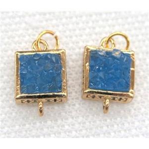 gemstone connector, square, gold plated, approx 10x10mm [GMPDA5783]