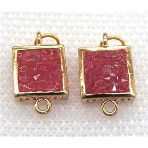 gemstone connector, square, gold plated, approx 10x10mm [GMPDA5785]