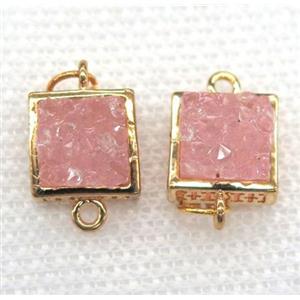 gemstone connector, square, gold plated, approx 10x10mm [GMPDA5786]